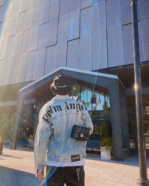 Palm Angels Logo Over Denim Jacket 'Blue/Black'