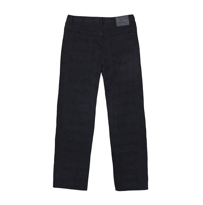 Supreme Frayed Logos Denim Trucker Pants BLUE