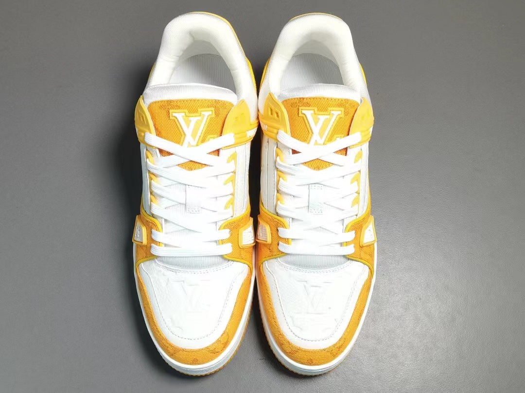 Louis Vuitton Trainer Yellow Monogram Denim White