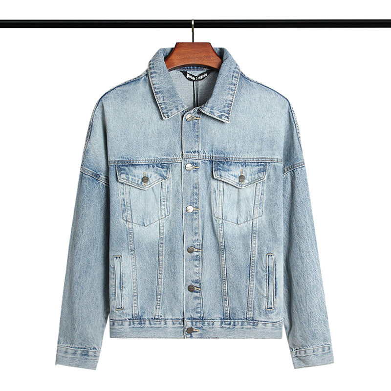 Palm Angels Logo Over Denim Jacket 'Blue/Black'