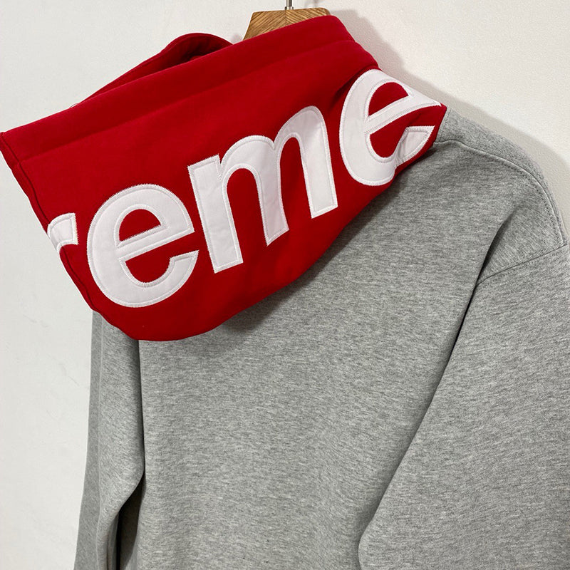 Supreme Contrast Hooded Sweatshirt Heather Grey