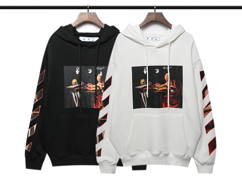 Off-White Caravaggio Diag Sleeve Hoodie - White