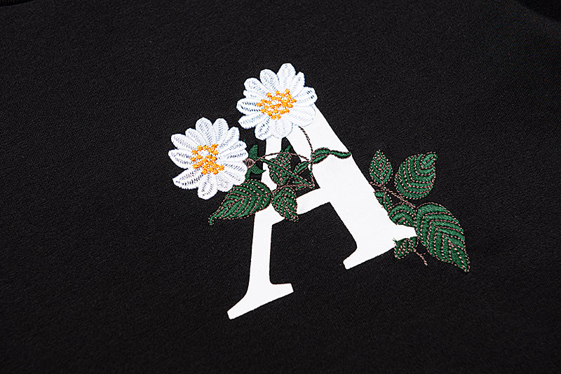 Palm Angels Floral Embroidery Logo-print T-shirt