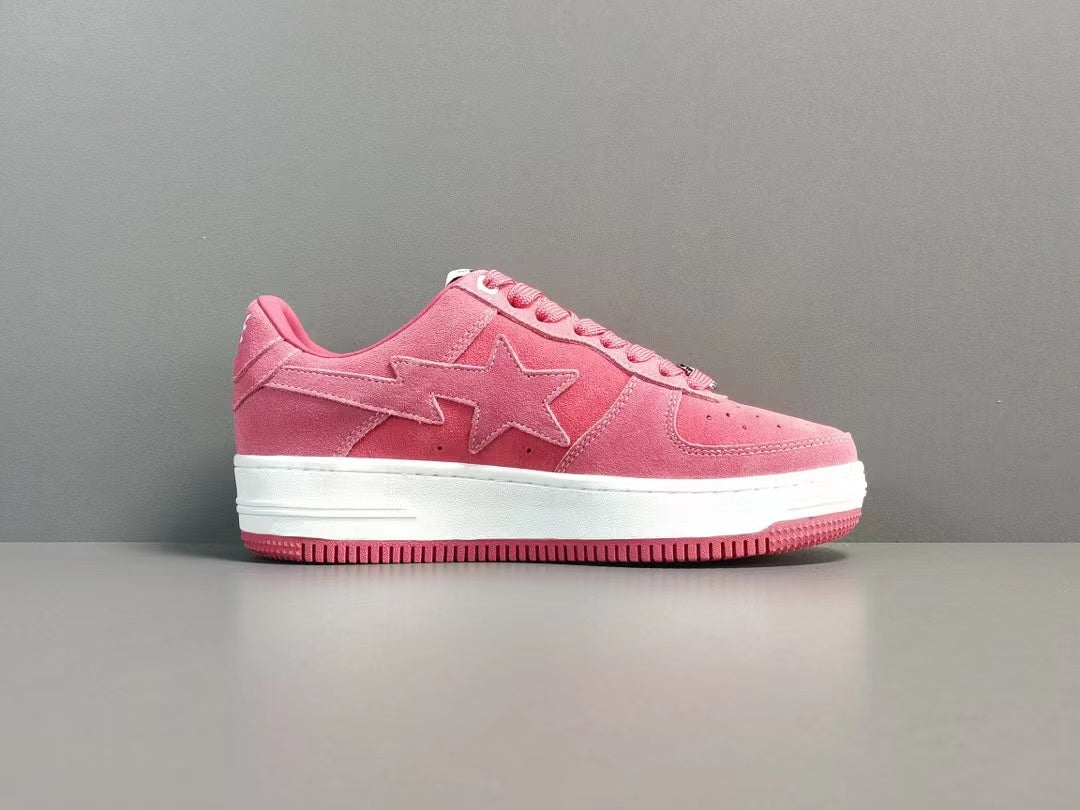 A Bathing Ape Bape Sta Low Pink suede