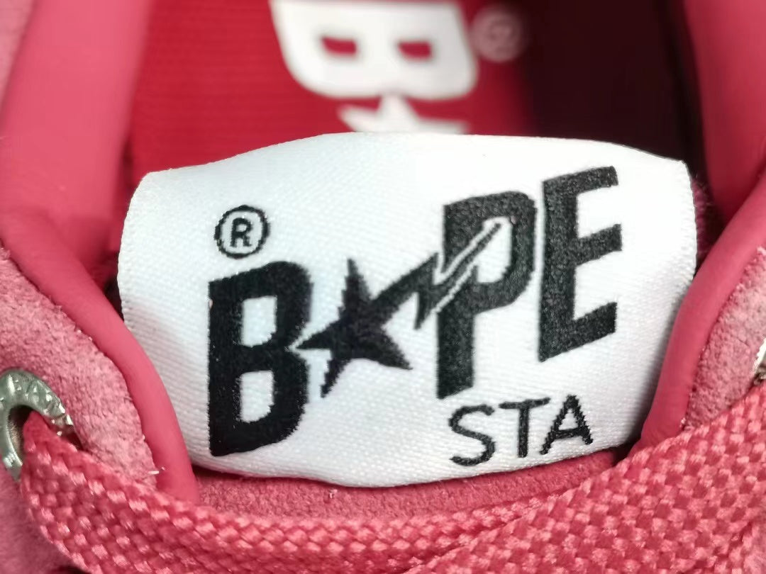 A Bathing Ape Bape Sta Low Pink suede