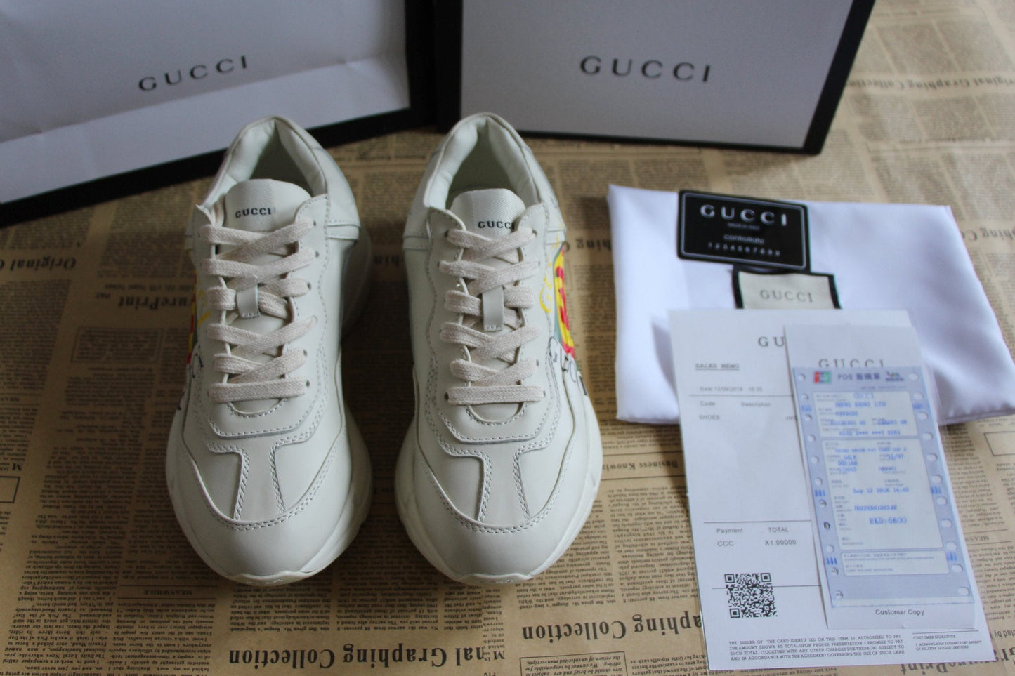 Rhyton Gucci / LOGO LEATHER WHITE