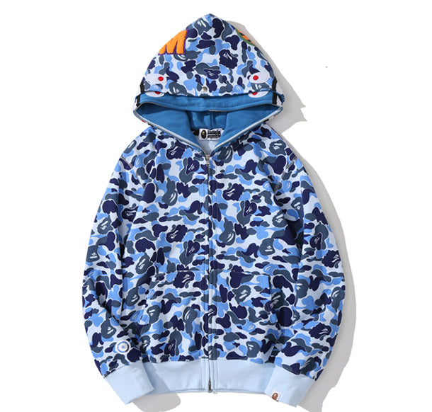BAPE Color Camo Shark Wide Full Zip Double Hoodi