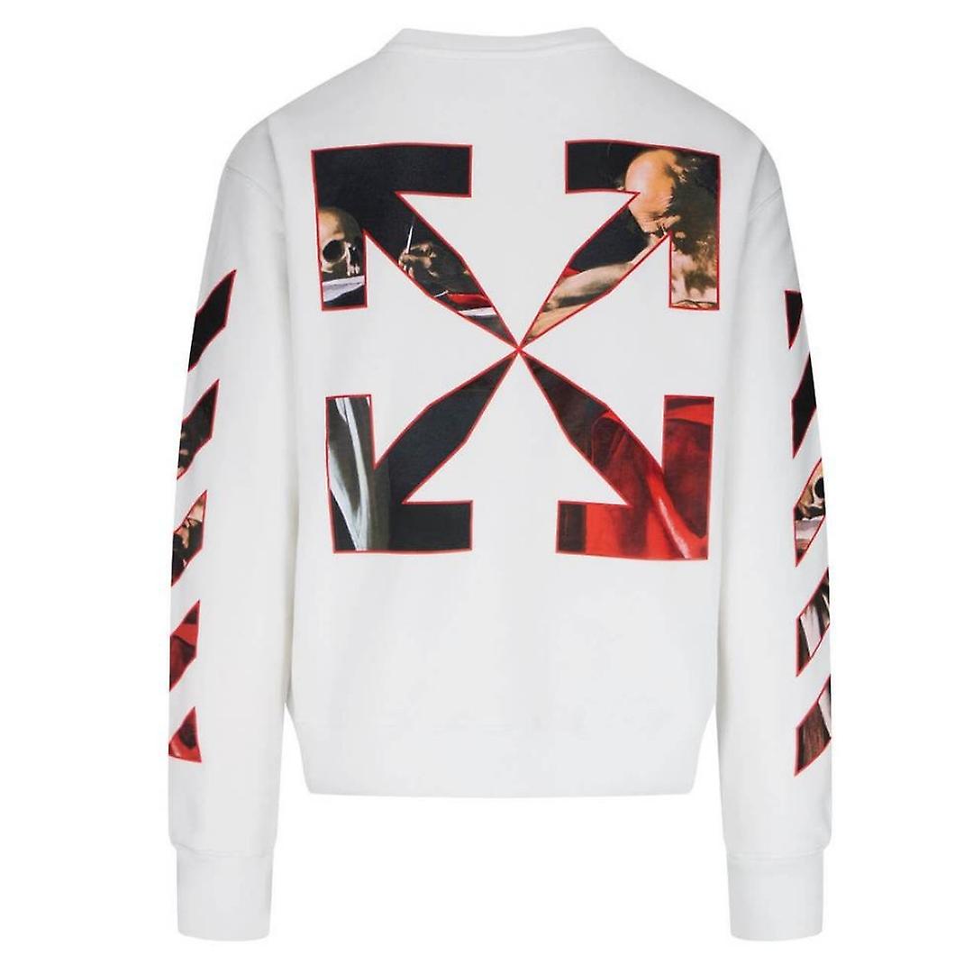Off-White Caravaggio Diag Sleeve Crewneck White/Red
