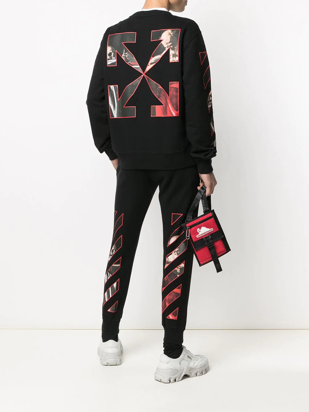 Off-White Caravaggio Diag Sleeve Crewneck Black/Red