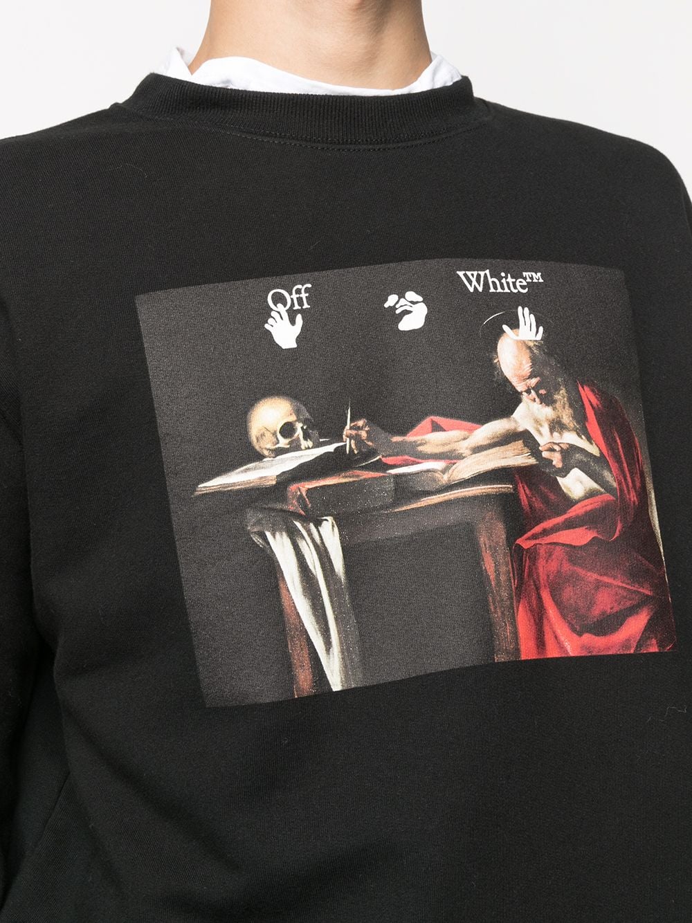 Off-White Caravaggio Diag Sleeve Crewneck Black/Red