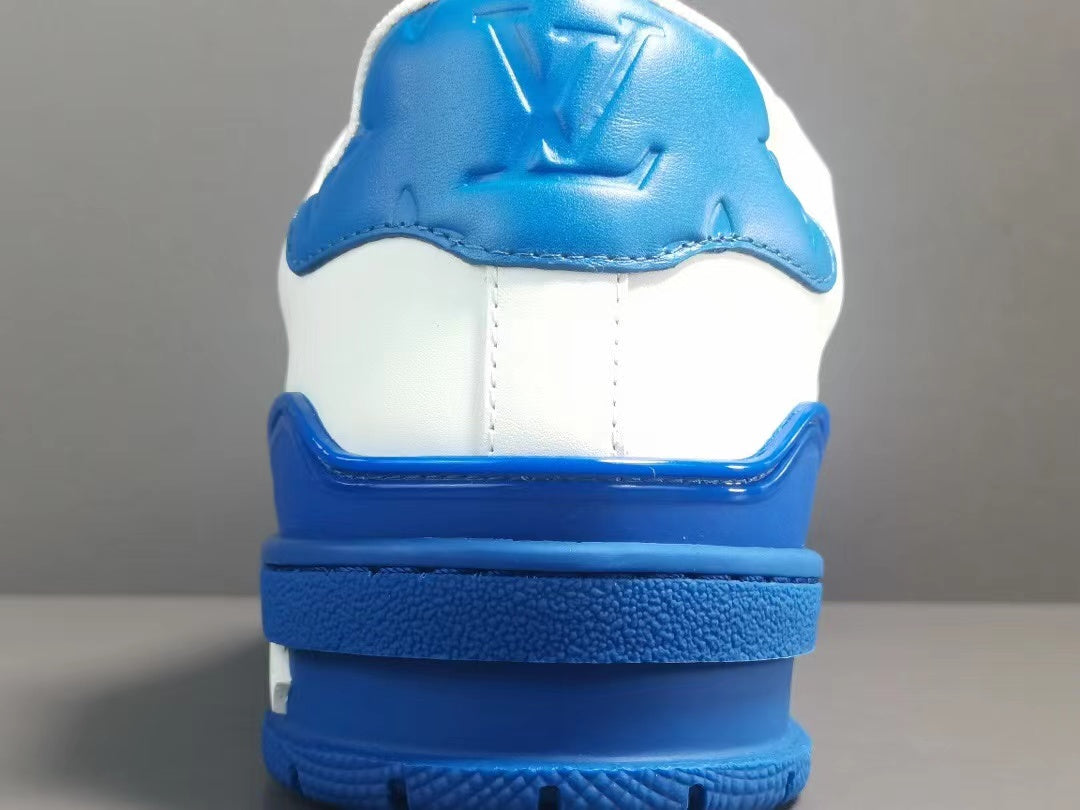 Louis Vuitton Trainer White Blue Signature