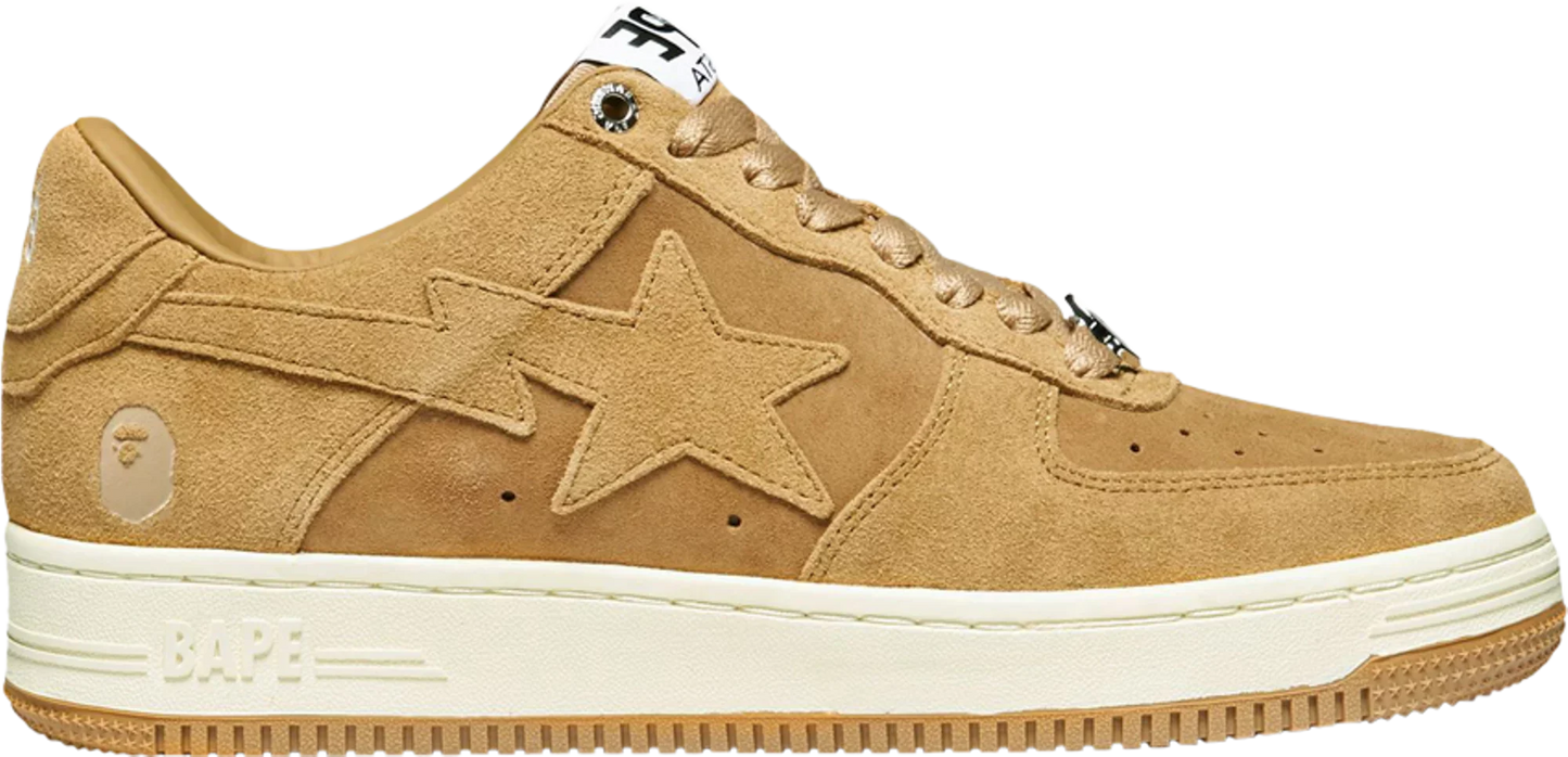 A Bathing Ape Bape Sta Low Beige suede