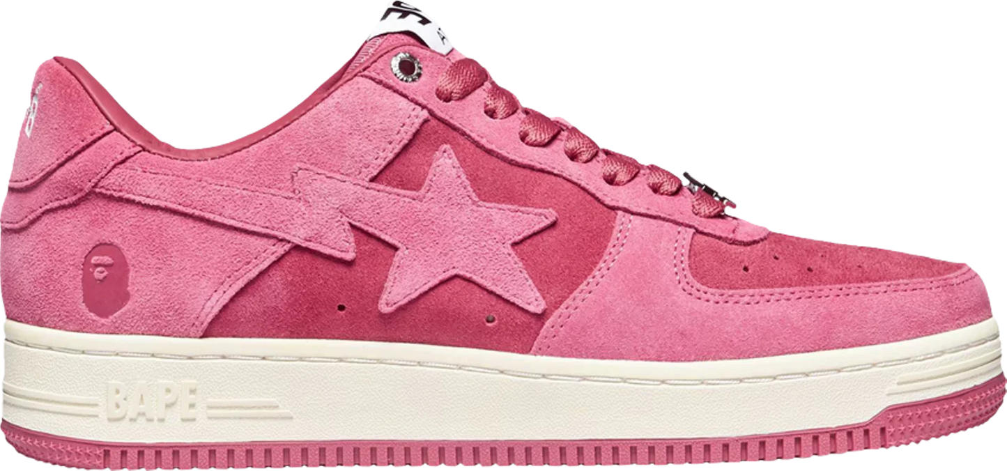 A Bathing Ape Bape Sta Low Pink suede
