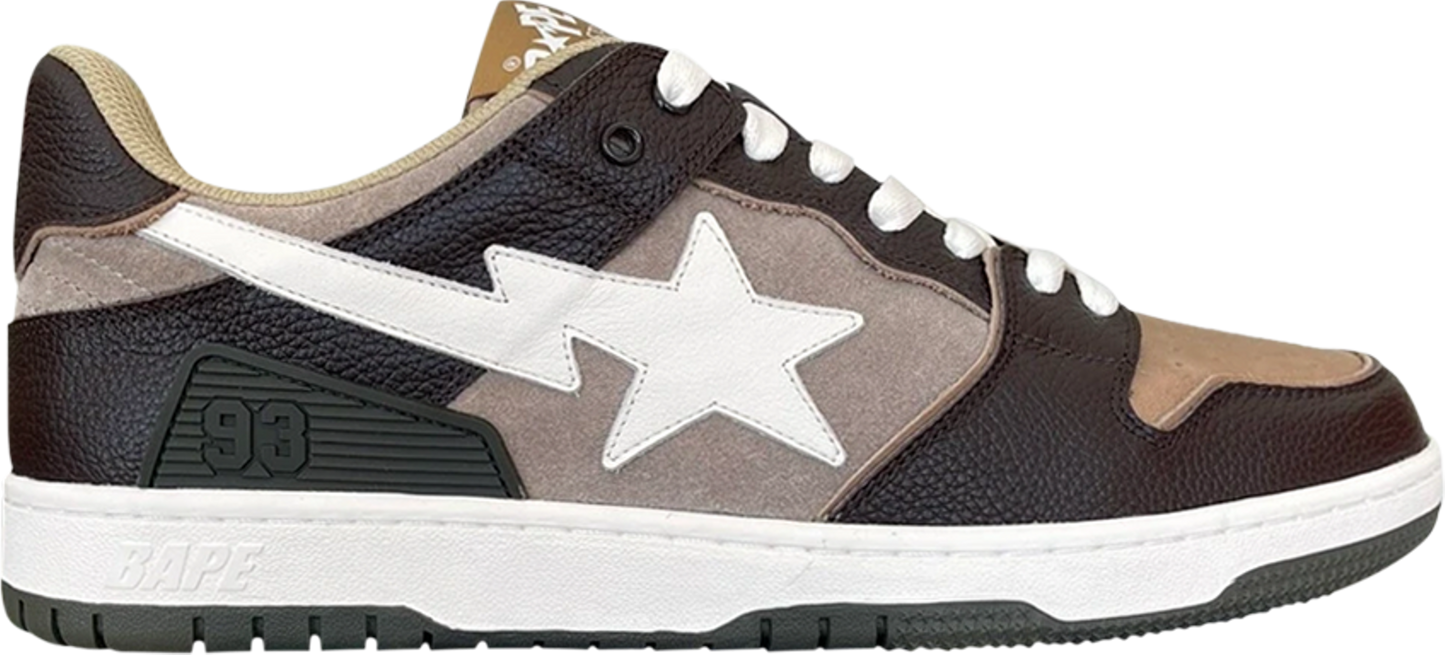 A Bathing Ape Bape SK8 Sta Brown Ivory