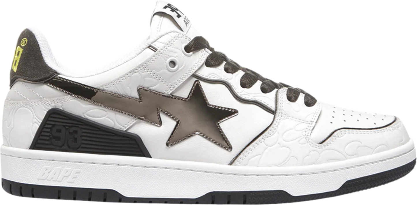 A Bathing Ape Bape SK8 Sta White Silver