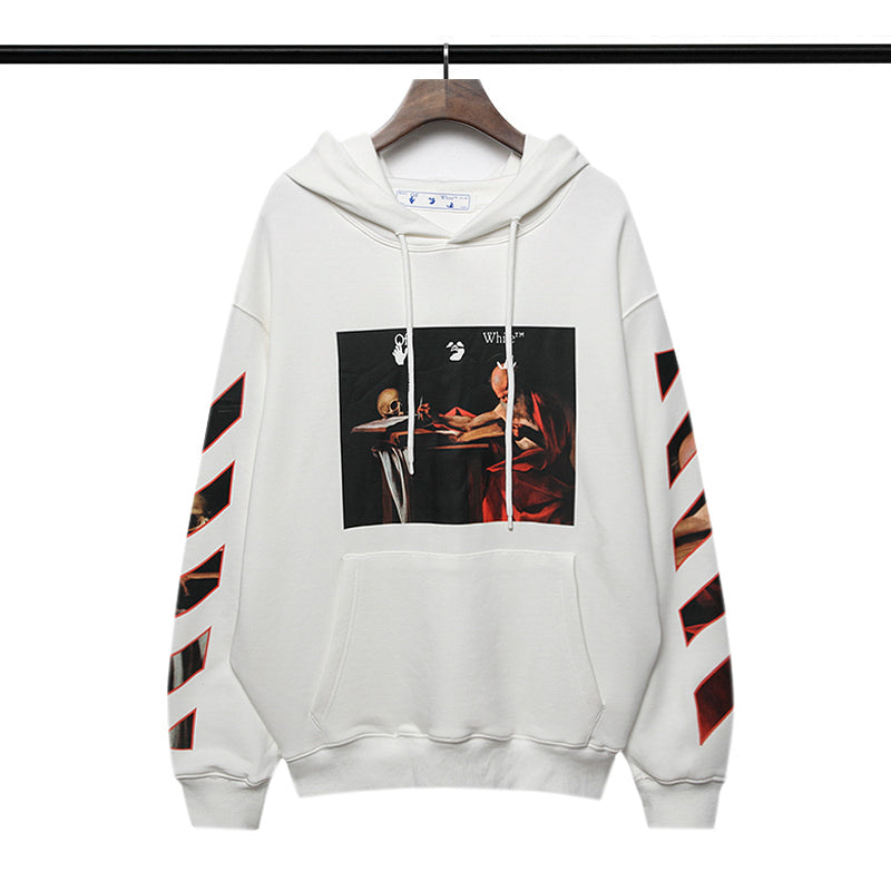 Off-White Caravaggio Diag Sleeve Hoodie - White