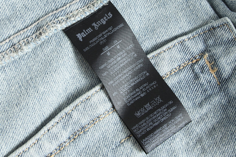 Palm Angels Logo Over Denim Jacket 'Blue/White'