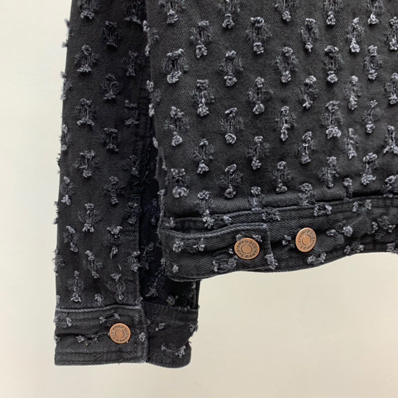 Supreme Hole Punch Denim Trucker Jacket BLACK