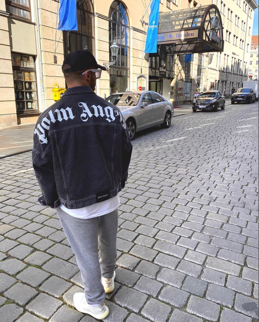 Palm Angels Washed Denim Trucker Jacket 'Grey'