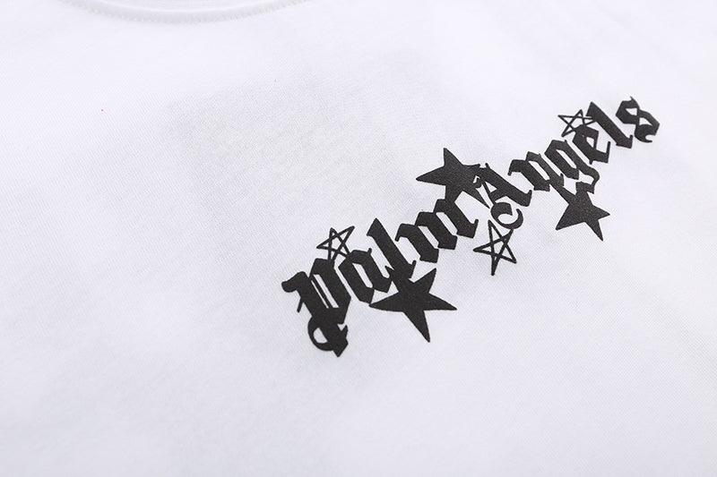 Palm Angels Shooting Stars Overlogo Tee 'Blue/White'