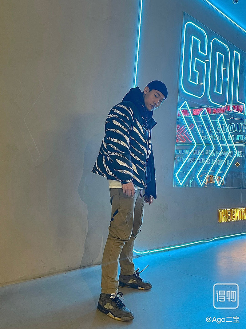 THE NORTH FACE 1996 NUPSET ZEBRA LOGO PATTERN JACKET BLACK