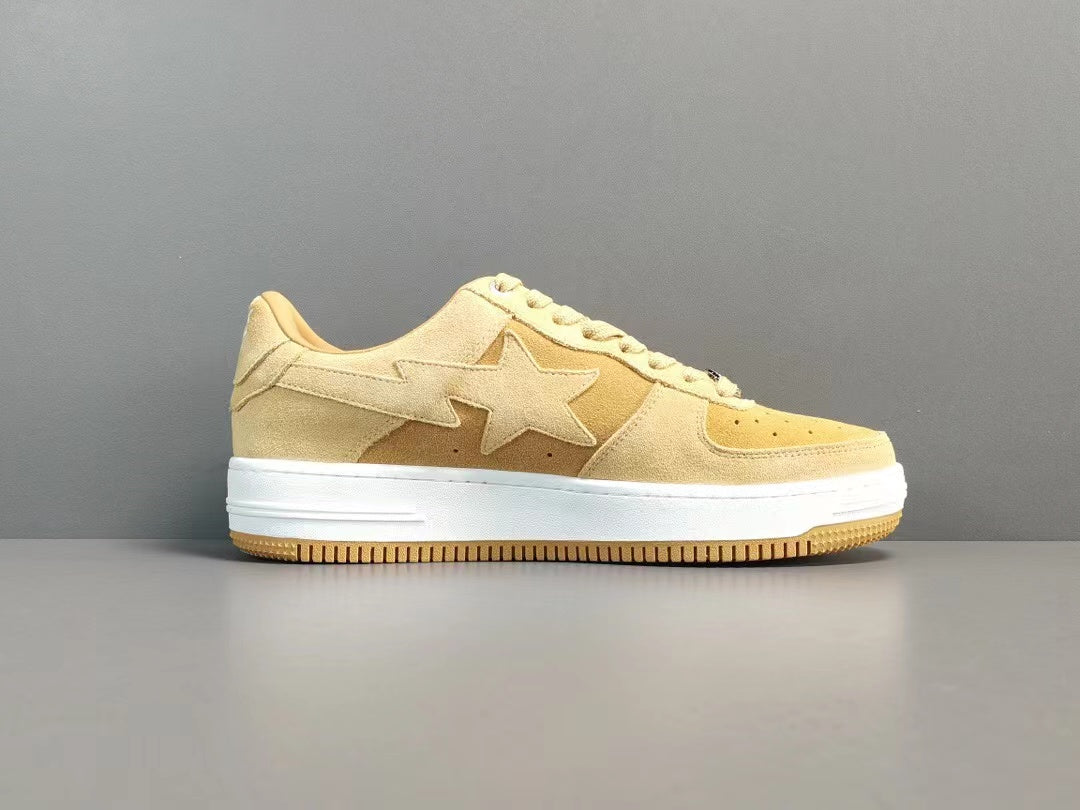 A Bathing Ape Bape Sta Low Beige suede