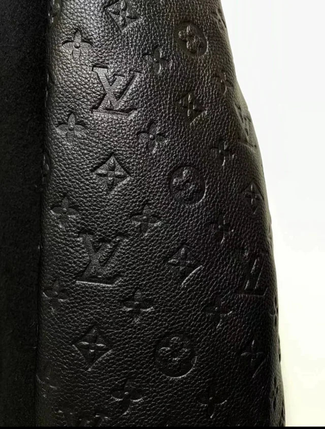 MONOGRAM EMBOSSED BLACK LEATHER AND WOOL BLOUSON | LOUIS VUITTON