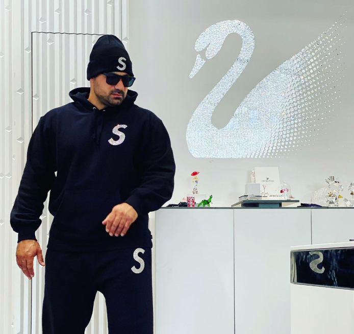 Supreme Swarovski S Logo Hooded Sweatshirt Black