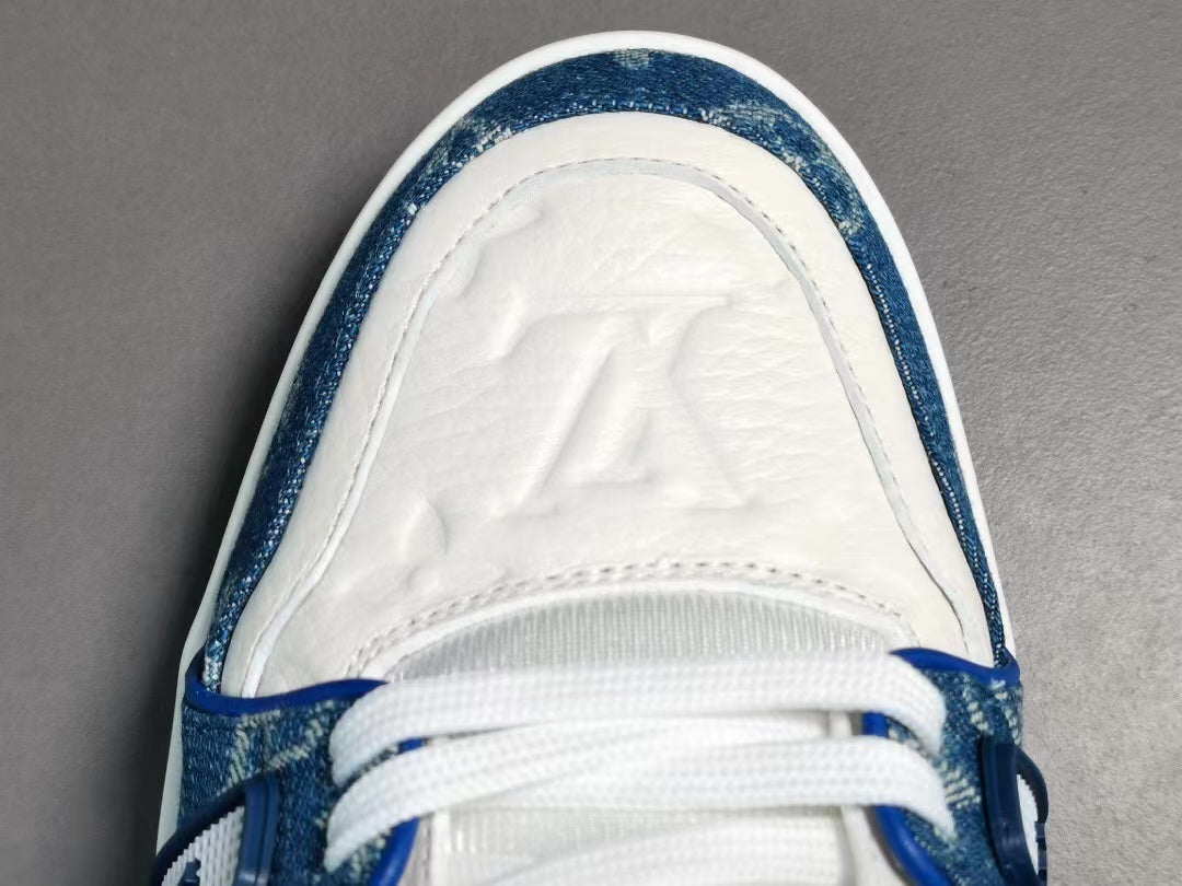 Louis Vuitton LV Trainer Monogram Denim White Blue