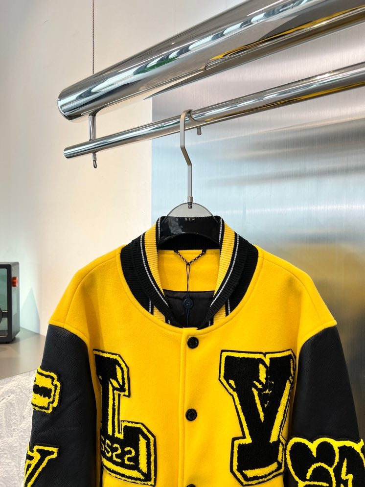 LEATHER EMBROIDERED VARSITY YELLOW | LOUIS VUITTON