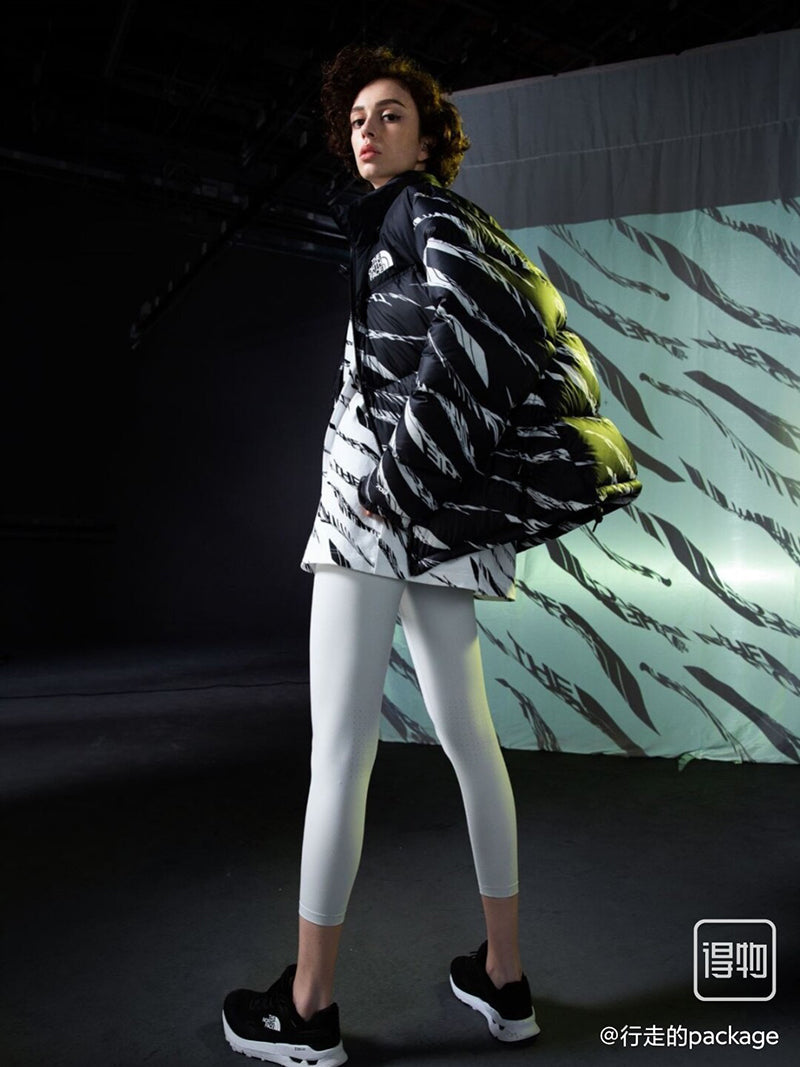 THE NORTH FACE 1996 NUPSET ZEBRA LOGO PATTERN JACKET BLACK