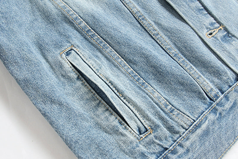 Palm Angels Logo Over Denim Jacket 'Blue/White'