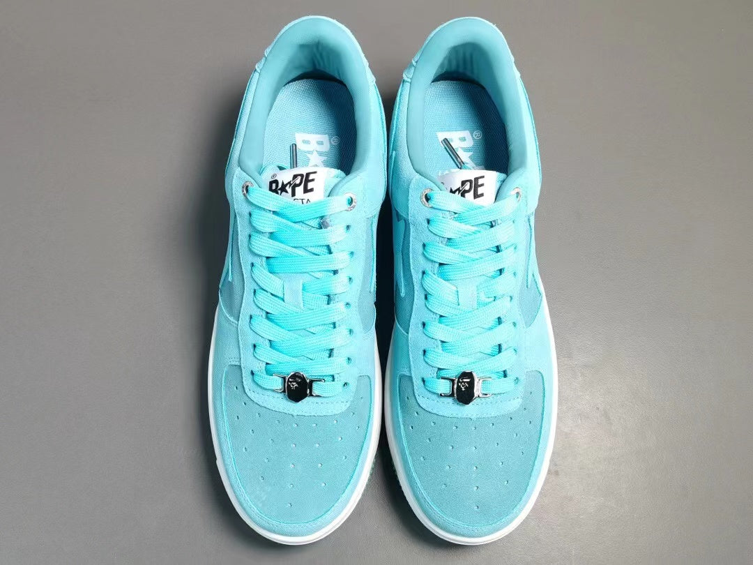 A Bathing Ape Bape Sta Low Blue suede