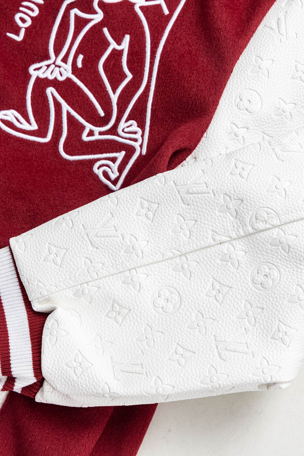 RED LEATHER BOMBER VARSITY JACKET | LOUIS VUITTON