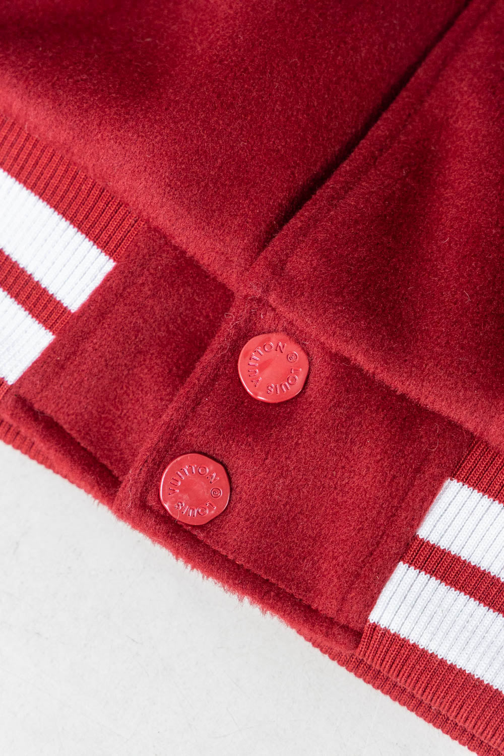 RED LEATHER BOMBER VARSITY JACKET | LOUIS VUITTON