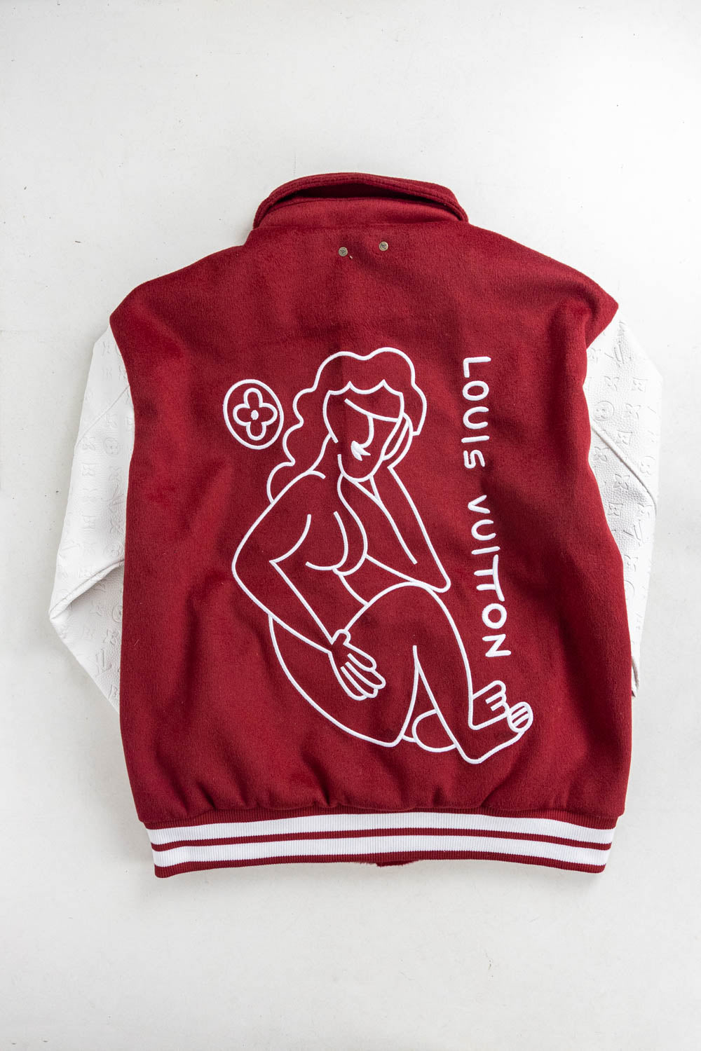 RED LEATHER BOMBER VARSITY JACKET | LOUIS VUITTON