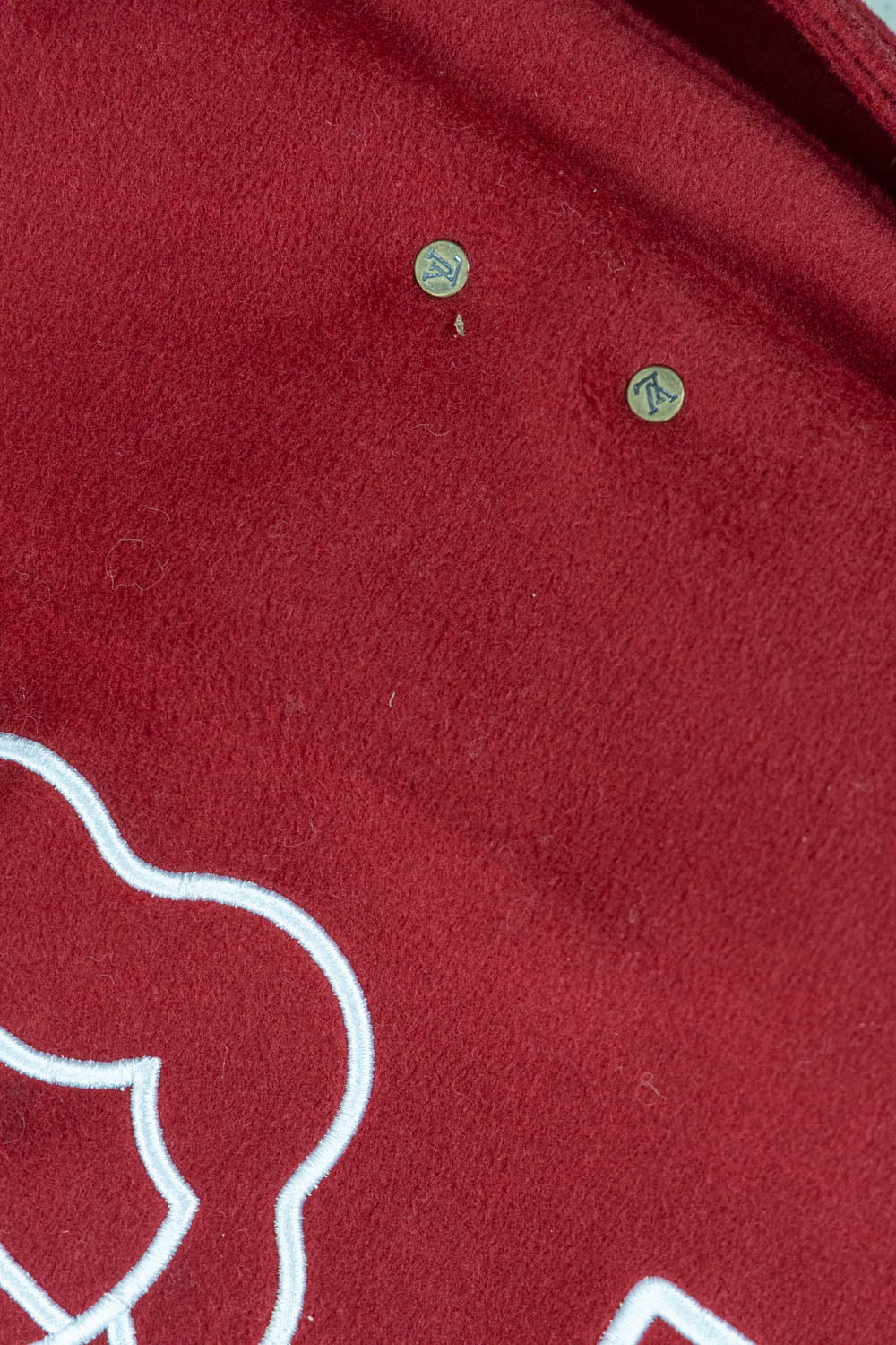 RED LEATHER BOMBER VARSITY JACKET | LOUIS VUITTON