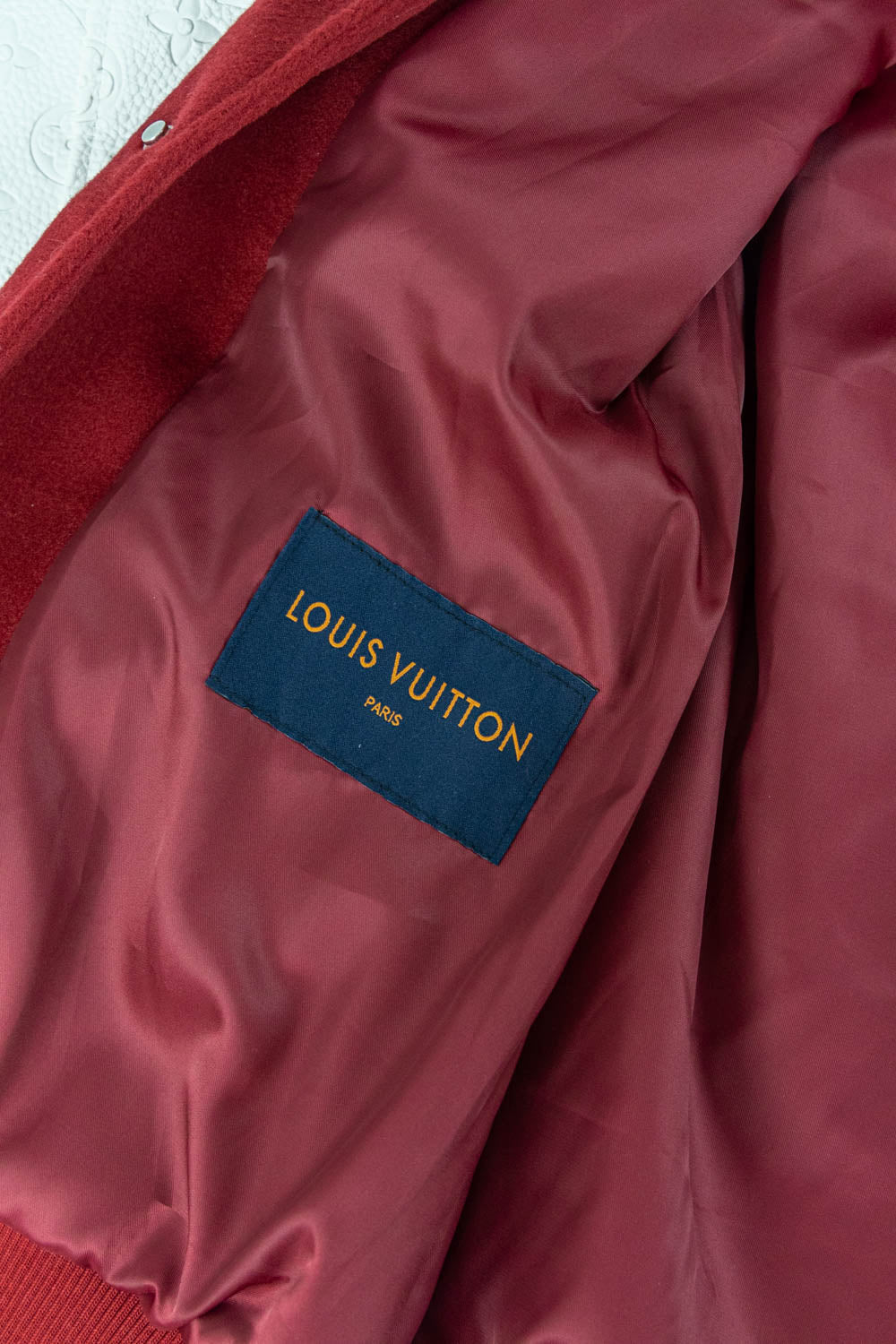RED LEATHER BOMBER VARSITY JACKET | LOUIS VUITTON