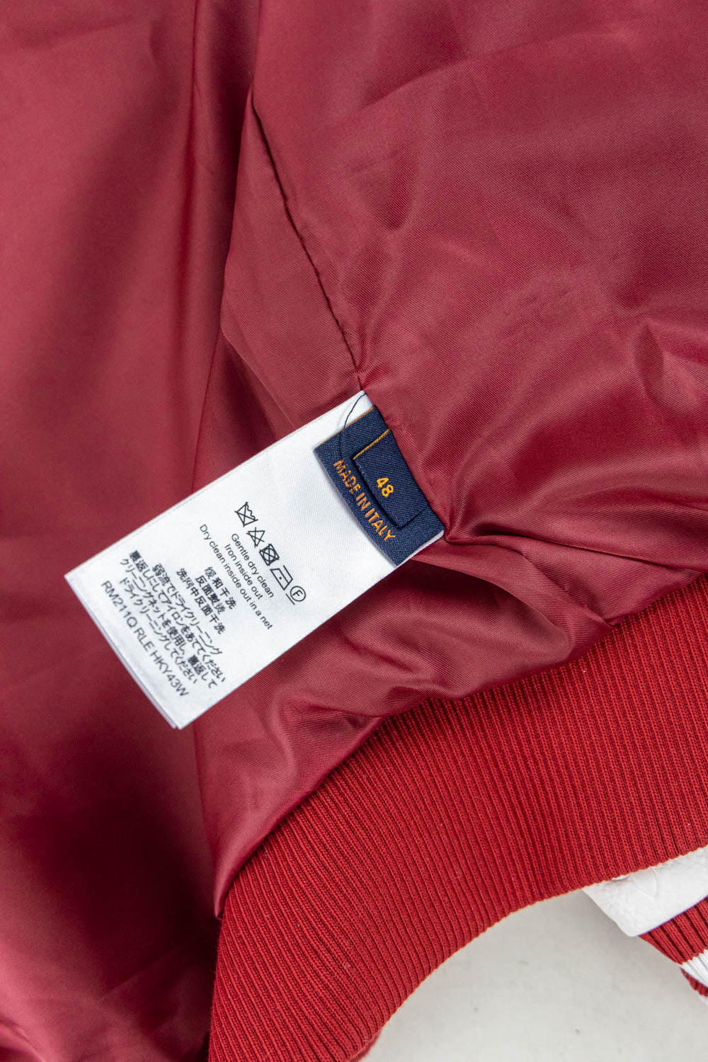 RED LEATHER BOMBER VARSITY JACKET | LOUIS VUITTON