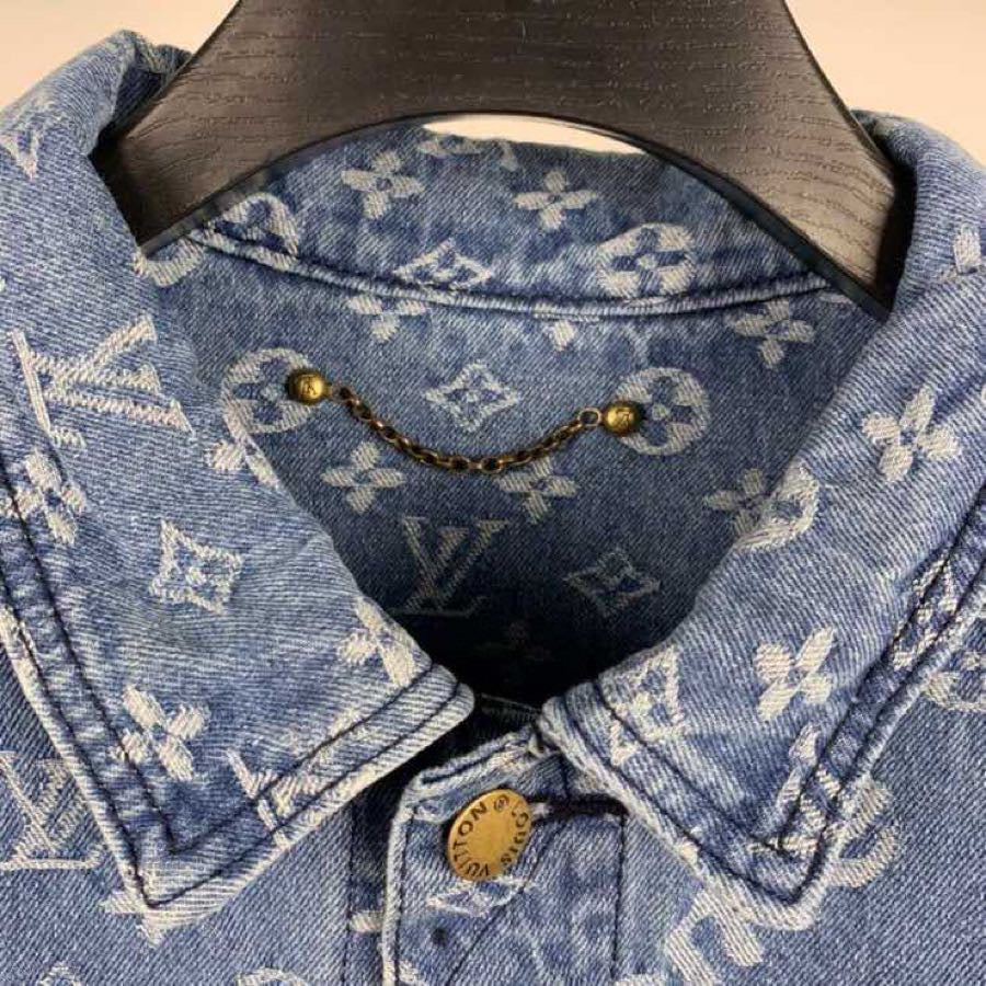 Supreme x Louis Vuitton Jacquard Denim Trucker Jacket Blue