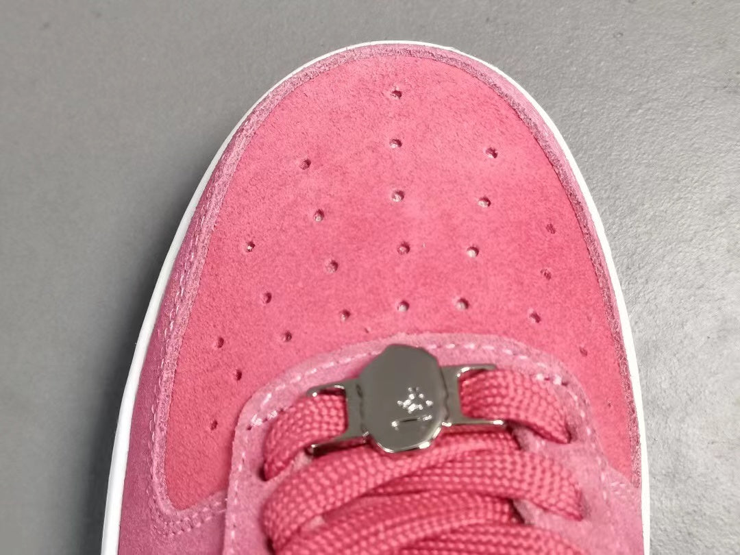 A Bathing Ape Bape Sta Low Pink suede