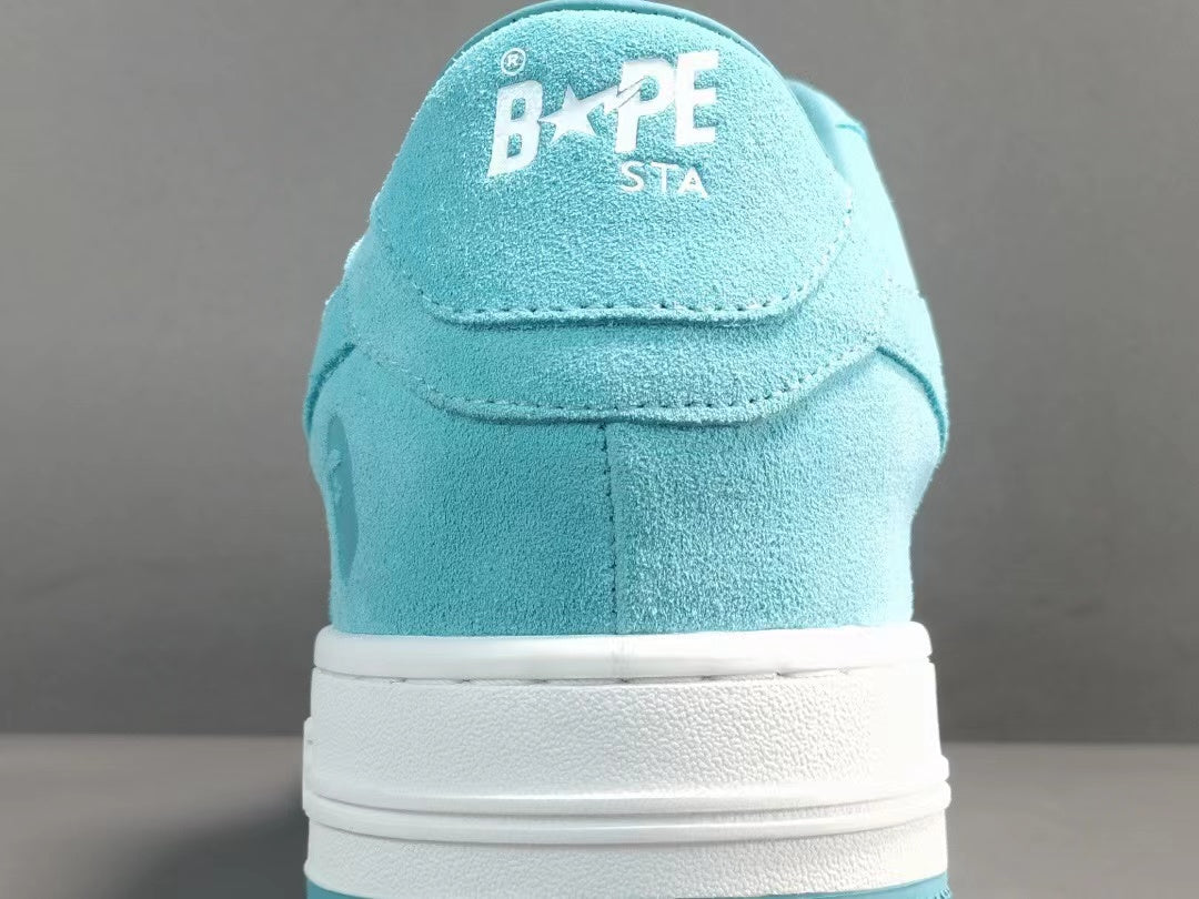 A Bathing Ape Bape Sta Low Blue suede