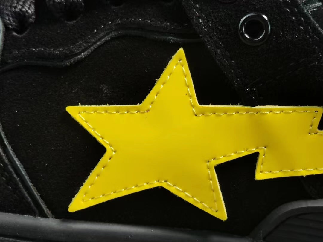 A Bathing Ape Sk8 Sta Black Electric Yellow