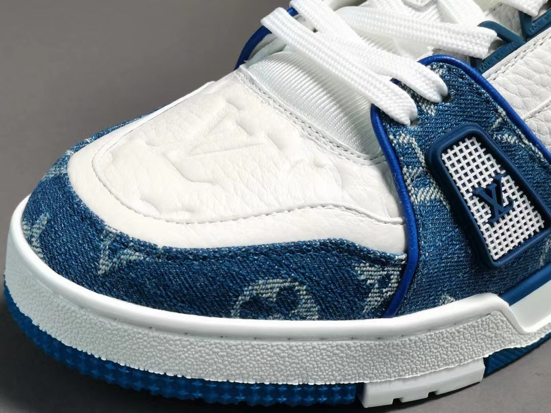 Louis Vuitton LV Trainer Monogram Denim White Blue