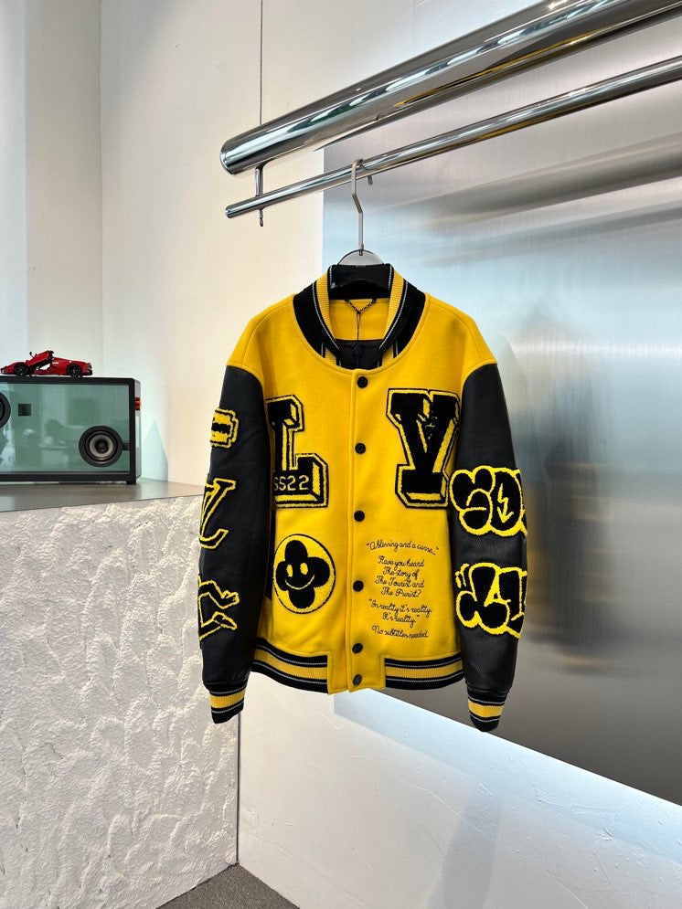 LEATHER EMBROIDERED VARSITY YELLOW | LOUIS VUITTON