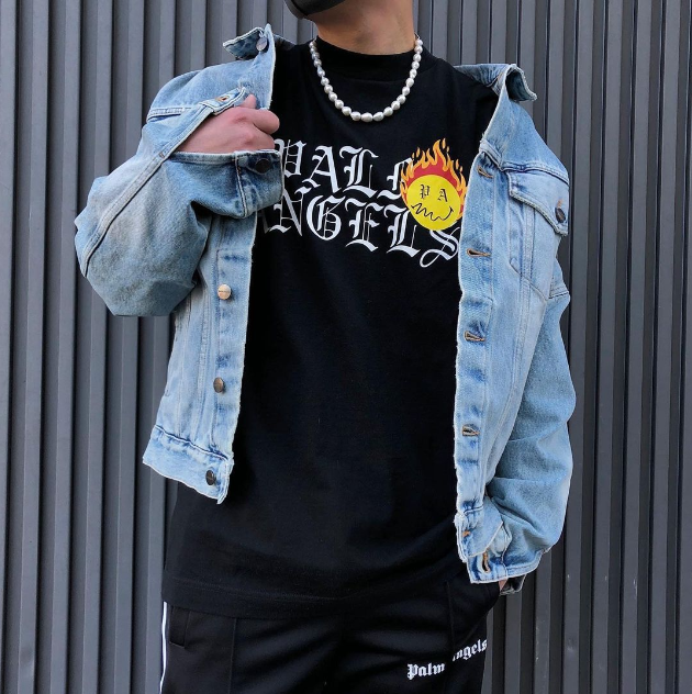 Palm Angels Burning Head Logo Short-Sleeve Tee