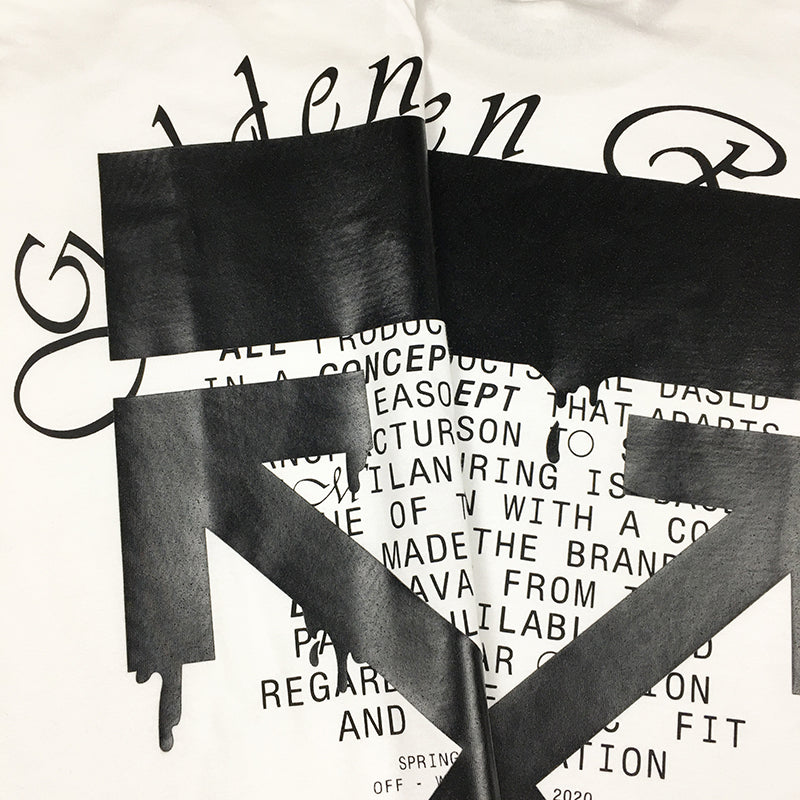OFF WHITE 20SS Golden Ratio Arrow Graffiti T shirt White