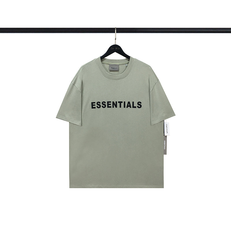 Fear of God Essentials Boxy T-Shirt Applique Logo 'Heather Oatmeal'