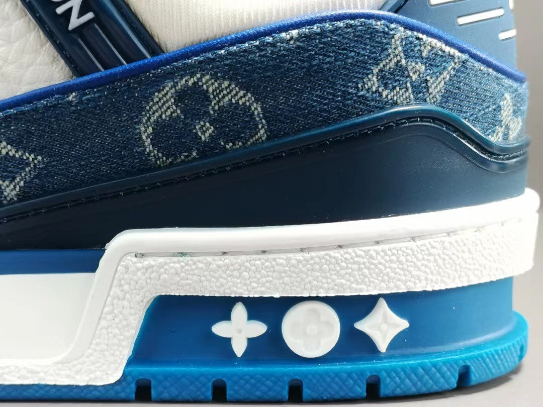 Louis Vuitton LV Trainer Monogram Denim White Blue
