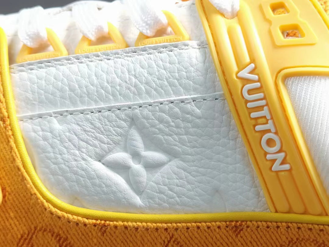 Louis Vuitton Trainer Yellow Monogram Denim White